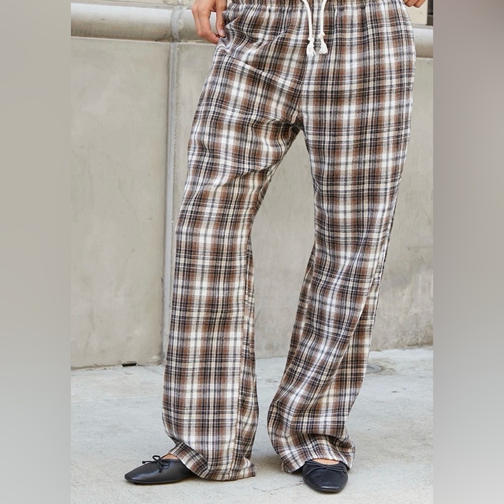 Brandy Melville John Galt Brown Wide-Leg Sweatpants Woman’s One Size, NEW